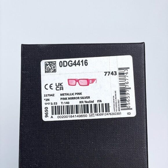 NEW D&G DG4416 33794Z Metallic Pink Mirror Silver Rectangle Women Sunglasses - Picture 12 of 12